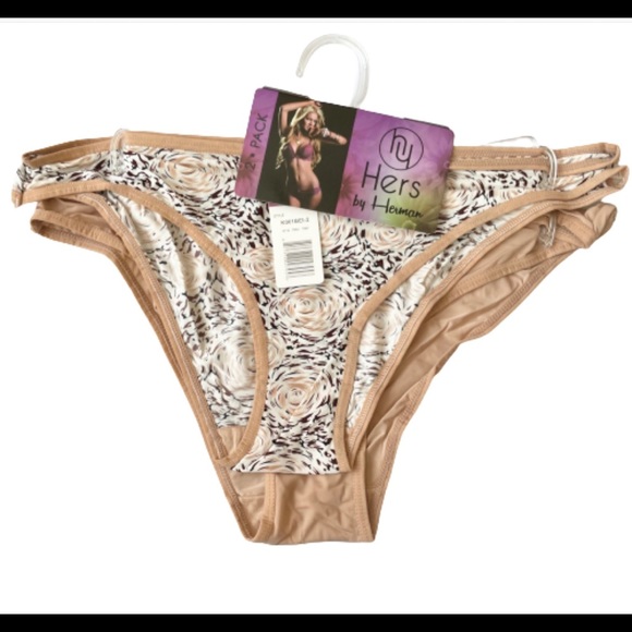 2 pack bikini style silky panties, 1 solid & 1 pattern. Size XL - Picture 3 of 5